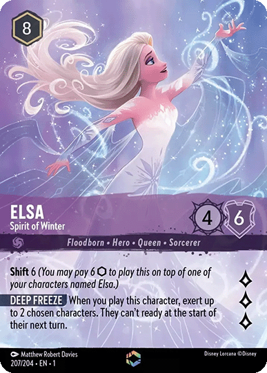 Die teuerste Disney Lorcana Karte: Elsa – Spirit of Winter (Enchanted, First Chapter)